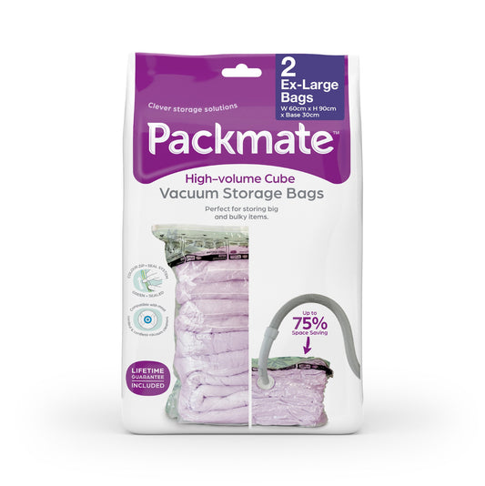 Packmate EXTRA LARGE Gusset Base Vacuum Storage Bag Set (60x90 with 15cm base)