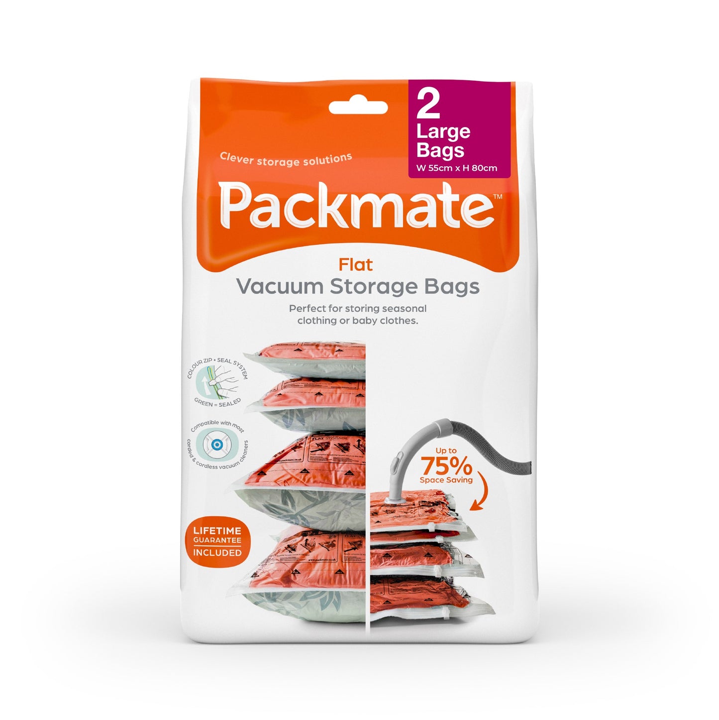 Packmate LARGE Flat Vacuum Storage Bags (55x80cm)