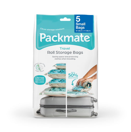 Packmate 5pc SMALL Travel Roll Storage Bags (25x38cm)