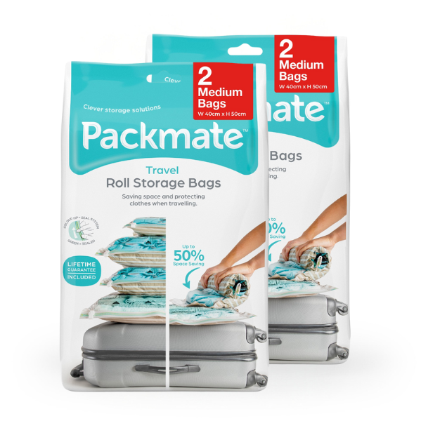 Packmate 2pc MEDIUM Travel Roll Storage Bag (40x50cm)