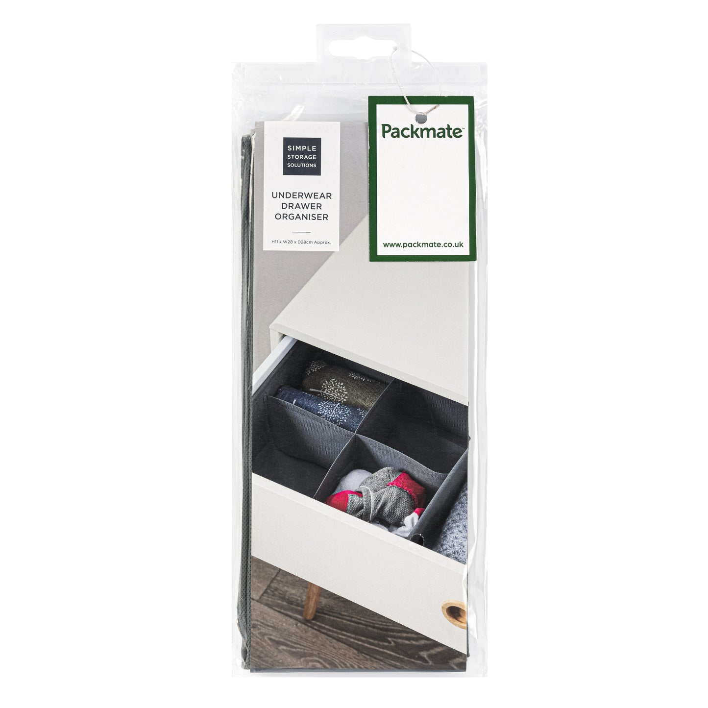 4 Split Grey Drawer Organiser