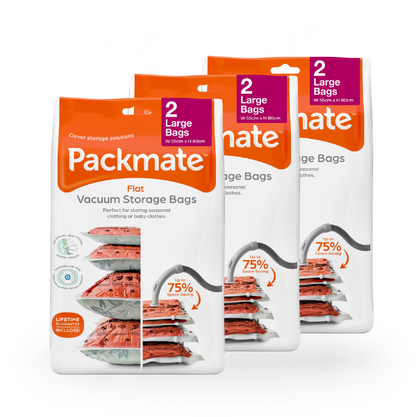 Packmate LARGE Flat Vacuum Storage Bags (55x80cm)