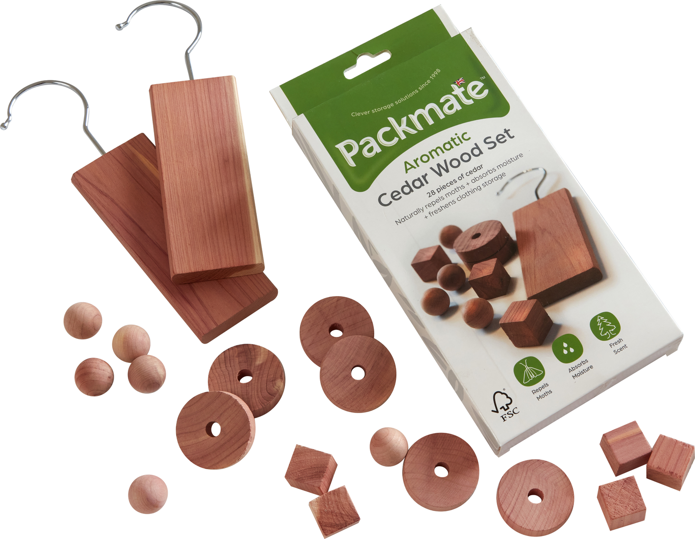Packmate 28pc Moth Protection Cedar Wood Block Set