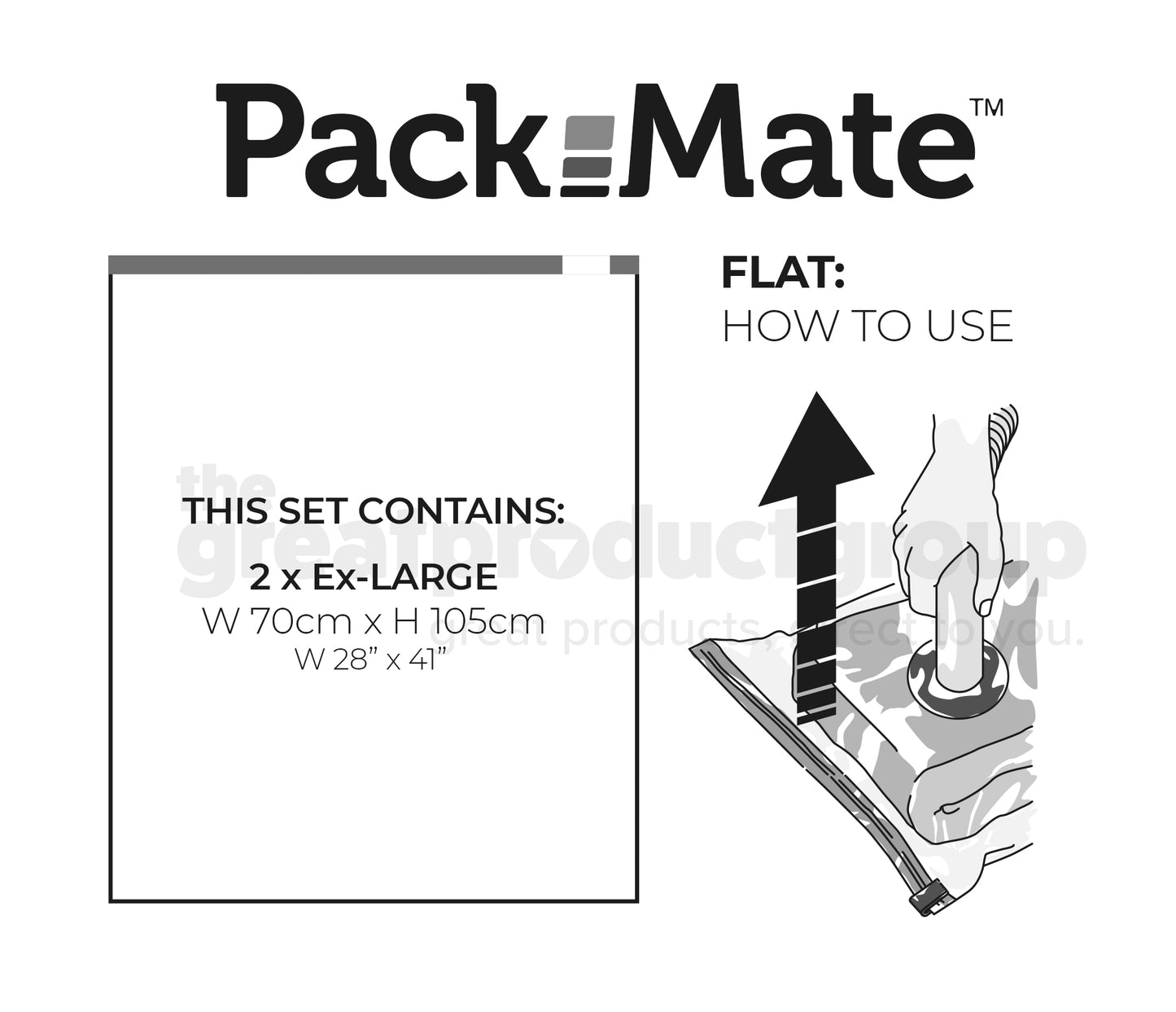 Packmate EXTRA LARGE Flat Vacuum Storage Bags (70x105cm)