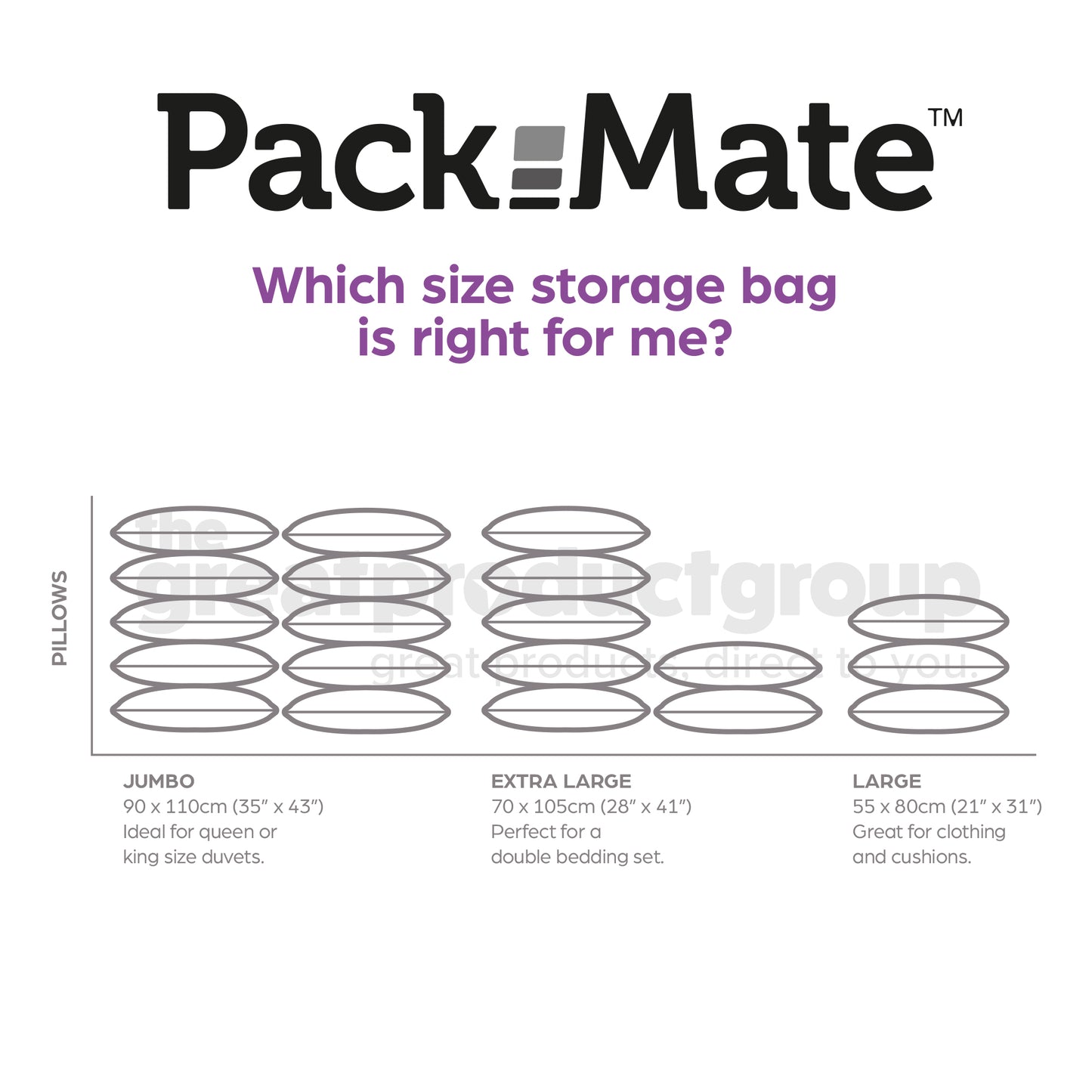 Packmate EXTRA LARGE Gusset Base Vacuum Storage Bags (60x90 with 15cm base)