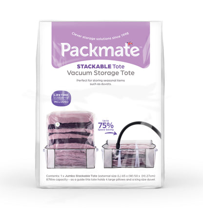 Packmate - Storeasy High Capacity Jumbo Stackable Vacuum Storage Tote