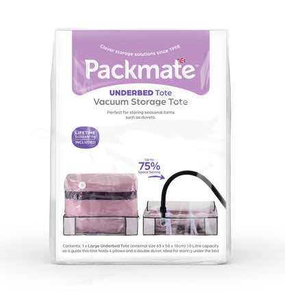 Packmate - Storeasy High Capacity Large Underbed Vacuum Storage Tote