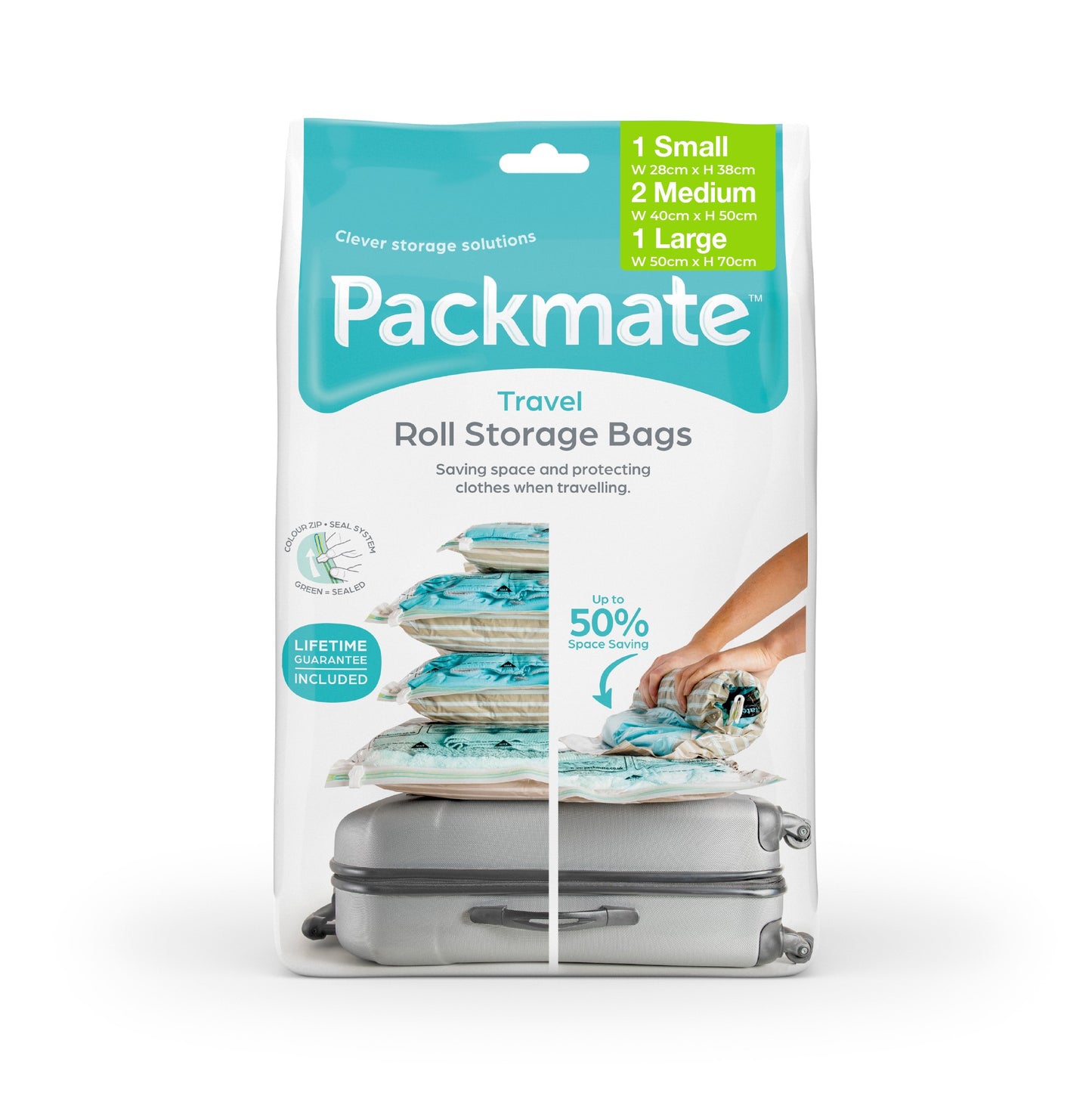 Packmate 4pc Travel / Roll Storage Bag Set (1 Small, 2 Medium, 1 Large)