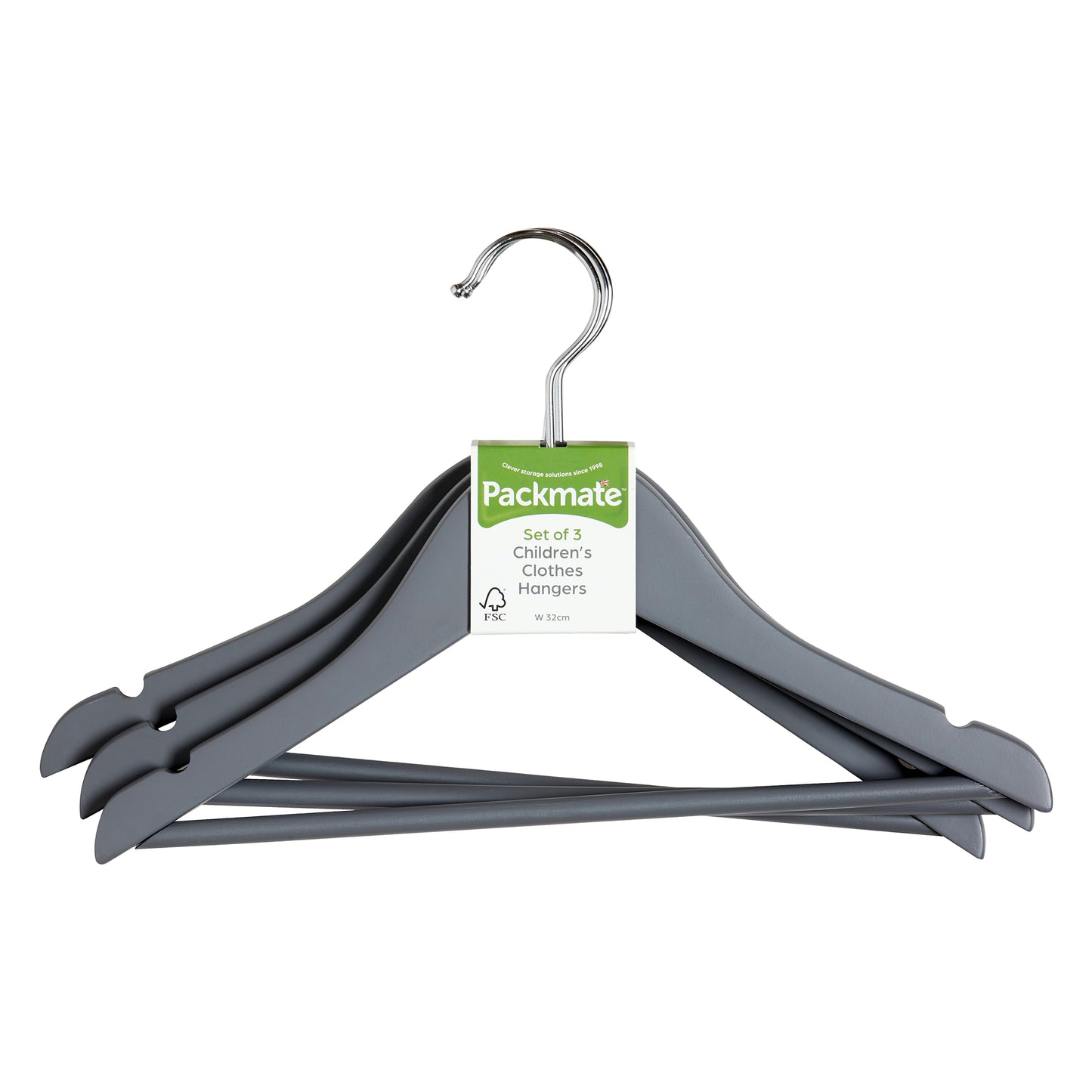 Packmate Set of 3 Children's Wooden Clothes Hangers