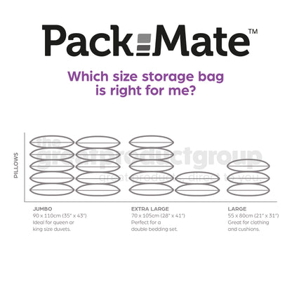 Packmate EXTRA LARGE Gusset Base Vacuum Storage Bag Set (60x90 with 15cm base)